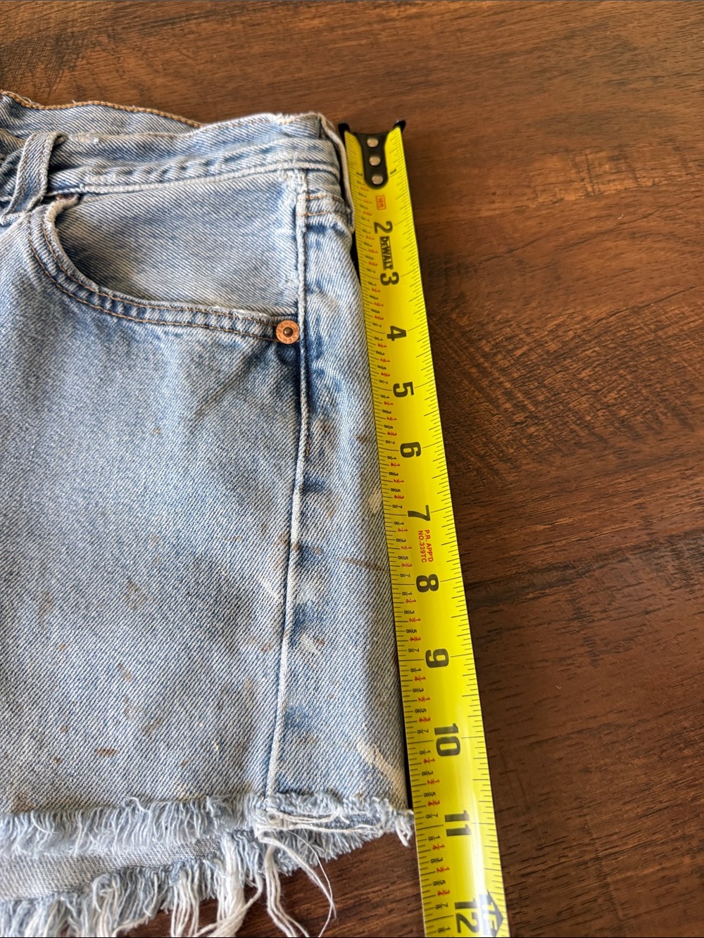 Coveted 501 Levi's Light Blue Distressed Denim Cutoff Shorts vintage - Picture 8 of 12